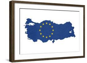 European Flag Map Of Turkey Isolated On White Background-Speedfighter-Framed Art Print