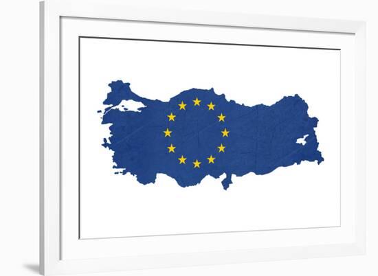 European Flag Map Of Turkey Isolated On White Background-Speedfighter-Framed Art Print