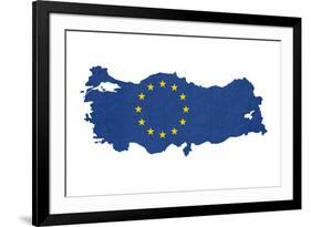 European Flag Map Of Turkey Isolated On White Background-Speedfighter-Framed Art Print