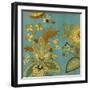 European Floral on Teal I-Lanie Loreth-Framed Art Print