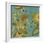 European Floral on Teal I-Lanie Loreth-Framed Art Print