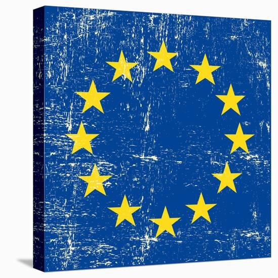 European Grunge Flag. A Square Flag Of European Union With A Texture-TINTIN75-Stretched Canvas