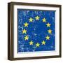 European Grunge Flag. A Square Flag Of European Union With A Texture-TINTIN75-Framed Art Print