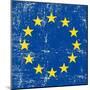 European Grunge Flag. A Square Flag Of European Union With A Texture-TINTIN75-Mounted Art Print