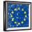European Grunge Flag. A Square Flag Of European Union With A Texture-TINTIN75-Framed Art Print