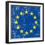 European Grunge Flag. A Square Flag Of European Union With A Texture-TINTIN75-Framed Art Print