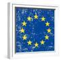 European Grunge Flag. A Square Flag Of European Union With A Texture-TINTIN75-Framed Art Print