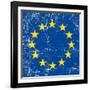 European Grunge Flag. A Square Flag Of European Union With A Texture-TINTIN75-Framed Art Print