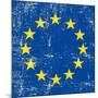 European Grunge Flag. A Square Flag Of European Union With A Texture-TINTIN75-Mounted Art Print