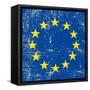 European Grunge Flag. A Square Flag Of European Union With A Texture-TINTIN75-Framed Stretched Canvas