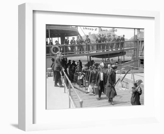 European Immigrants Disembarking at Ellis Island, 1907-null-Framed Art Print