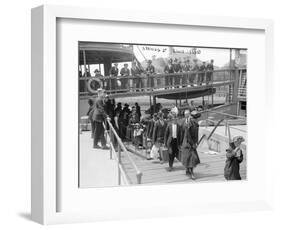 European Immigrants Disembarking at Ellis Island, 1907-null-Framed Art Print