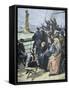 European Immigrants Passing the Statue of Liberty in New York Harbour, 1892-null-Framed Stretched Canvas
