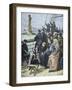 European Immigrants Passing the Statue of Liberty in New York Harbour, 1892-null-Framed Giclee Print