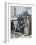 European Immigrants Passing the Statue of Liberty in New York Harbour, 1892-null-Framed Giclee Print