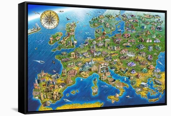 European Landmarks-Adrian Chesterman-Framed Stretched Canvas