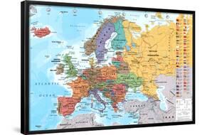 European Map Educational Poster-null-Framed Poster