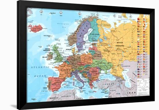 European Map Educational Poster-null-Framed Poster