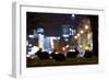 European Rabbits (Oryctolagus Cuniculus) at Night Near L'Arc De Triomphe, Paris, France-Laurent Geslin-Framed Photographic Print