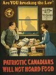 Are you breaking the Law? Patriotic Canadians will not hoard Food, c.1914 (litho)-European School-Giclee Print