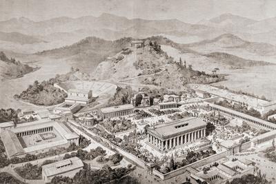 Artist's Impression of Olympia, Greece, at the Time of the Ancient Olympic Games, from 'El Mundo…