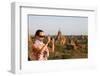 European Tourist Taking Pictures of Sunset at Temples of Bagan, Myanmar-Harry Marx-Framed Photographic Print