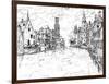 European Vacation in B&W I-Melissa Wang-Framed Art Print