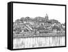 European Vacation in B&W III-Melissa Wang-Framed Stretched Canvas