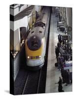 Eurostar Train Arriving at Lille Europe Station, Lille, Nord, France-David Hughes-Stretched Canvas