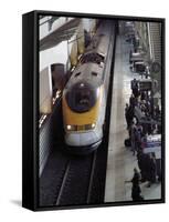 Eurostar Train Arriving at Lille Europe Station, Lille, Nord, France-David Hughes-Framed Stretched Canvas