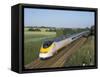 Eurostar Train Travelling Through Countryside-John Miller-Framed Stretched Canvas