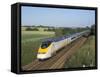 Eurostar Train Travelling Through Countryside-John Miller-Framed Stretched Canvas