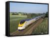 Eurostar Train Travelling Through Countryside-John Miller-Framed Stretched Canvas