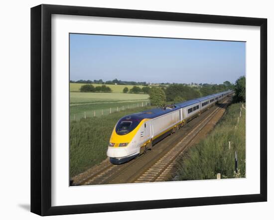 Eurostar Train Travelling Through Countryside-John Miller-Framed Photographic Print