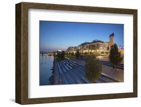 Eurovea Complex at Dusk, Bratislava, Slovakia, Europe-Ian Trower-Framed Photographic Print