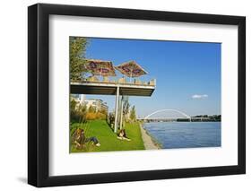 Eurovea, Restaurant on a Platform Above the Danube River, Bratislava, Slovakia, Europe-Christian Kober-Framed Photographic Print