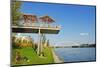 Eurovea, Restaurant on a Platform Above the Danube River, Bratislava, Slovakia, Europe-Christian Kober-Mounted Photographic Print