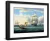 Euryalus (Capt. Blackwood), Thunderer and Ajax Leaving Plymouth to the Battle of Trafalgar (1805)-Thomas Buttersworth-Framed Giclee Print