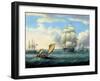 Euryalus (Capt. Blackwood), Thunderer and Ajax Leaving Plymouth to the Battle of Trafalgar (1805)-Thomas Buttersworth-Framed Giclee Print