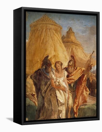 Eurybates and Talthybius Lead Briseis to Agamemnone-Giambattista Tiepolo-Framed Stretched Canvas