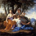 The Muses Clio, Euterpe, and Thalia-Eustache Le Sueur-Giclee Print