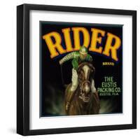 Eustis, Florida, Rider Brand Citrus Label-Lantern Press-Framed Art Print