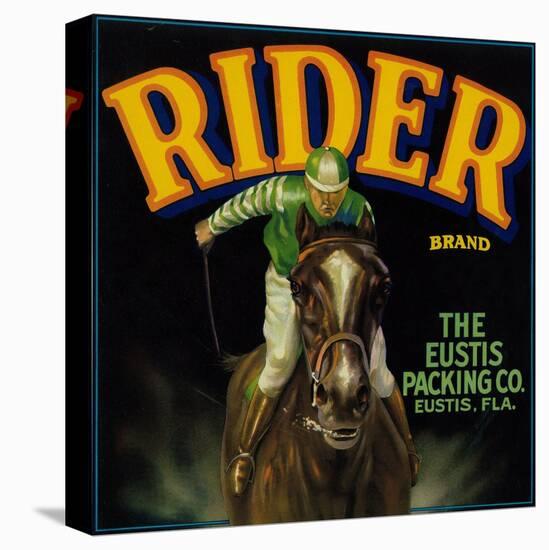 Eustis, Florida, Rider Brand Citrus Label-Lantern Press-Stretched Canvas