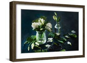 Eustoma in a Glass Jar-Dina Belenko-Framed Photographic Print