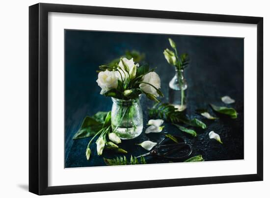 Eustoma in a Glass Jar-Dina Belenko-Framed Photographic Print