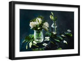 Eustoma in a Glass Jar-Dina Belenko-Framed Photographic Print