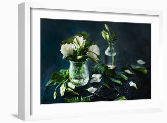 Eustoma in a Glass Jar-Dina Belenko-Framed Photographic Print