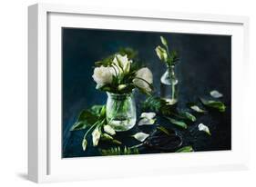 Eustoma in a Glass Jar-Dina Belenko-Framed Photographic Print