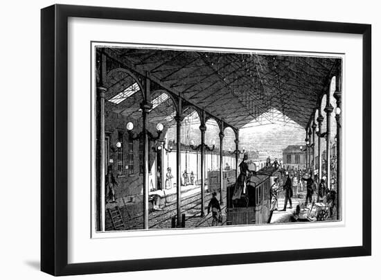 Euston Station, London Terminus of London and Birmingham Railway, 1840-null-Framed Giclee Print