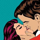 Man and Woman Love Couple in Pop Art Comic Style-Eva Andreea-Art Print